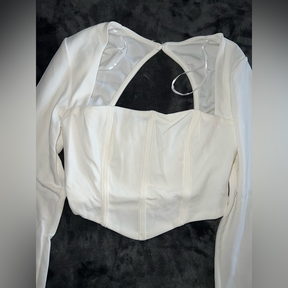 Princess Polly Loftus Long Sleeve Top in White Size 4 - Picture 7 of 11